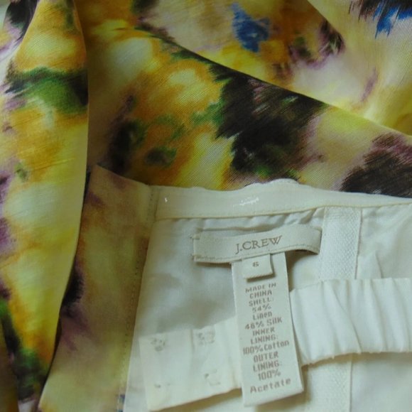 J. Crew Linen Silk Yellow Tie Dye Strapless Summer Dress 6 - Picture 7 of 7